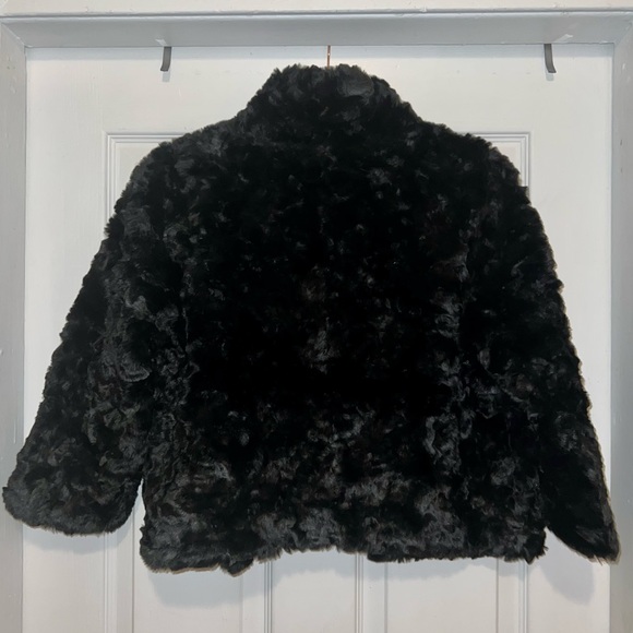 HM Black Faux Fur Jacket With 3/4 Sleeves - Picture 2 of 3